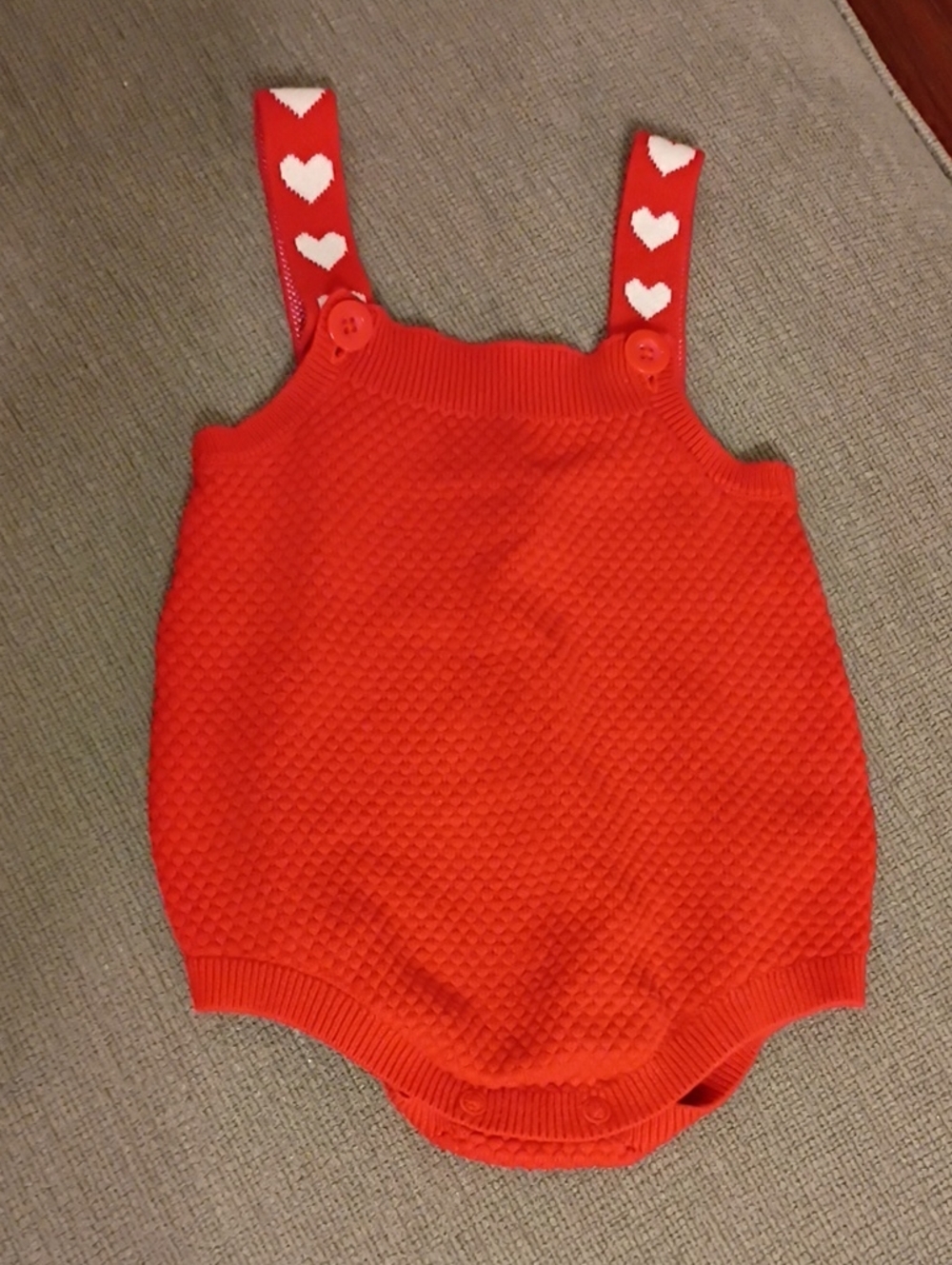 Cat & Jack Knit Valentine's Baby Romper (1 Small Hole)